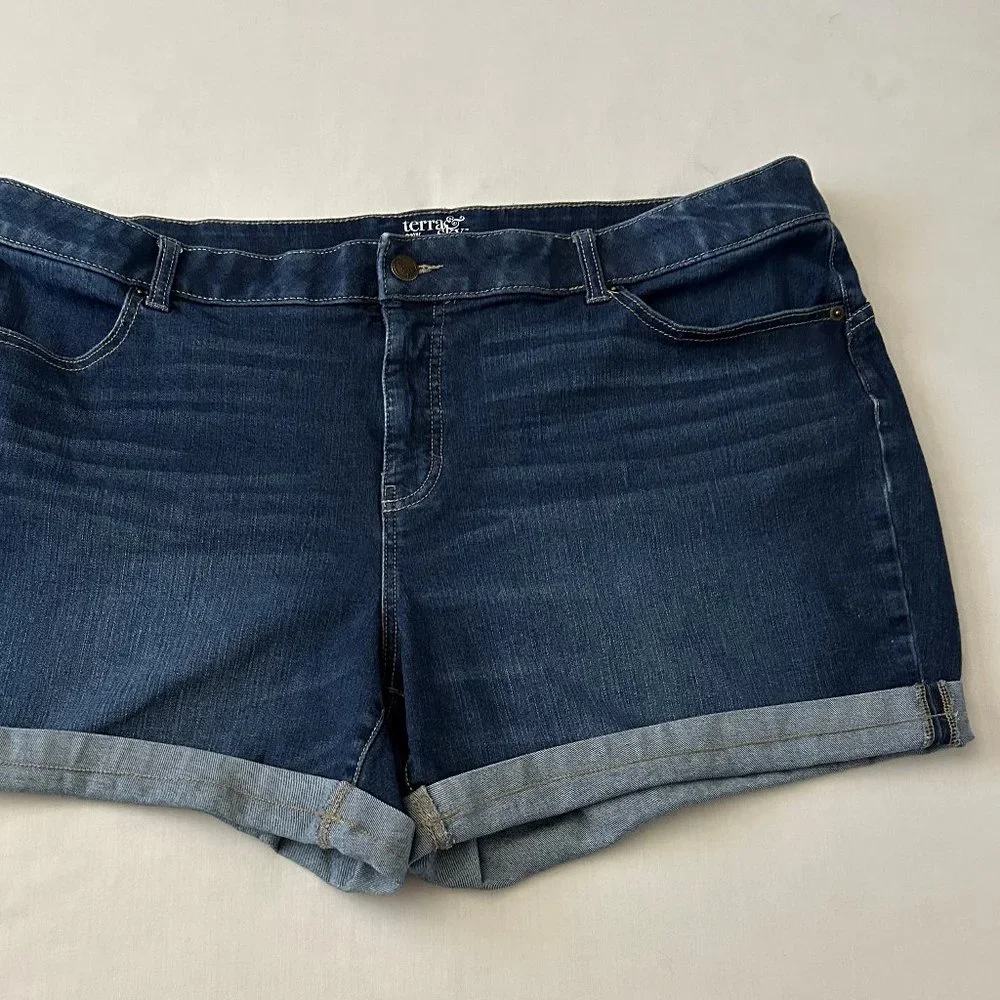 Terra & Sky Medium Wash Cuff Short Cotton/Poly/Rayon/Spandex Size 22W - Picture 6 of 10